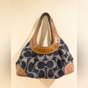 Coach Legacy Signature Denim & Leather Hobo Bag – Kisslock Frame